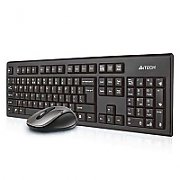 Kit tastatura + mouse A4tech 7100N, wireless, negru