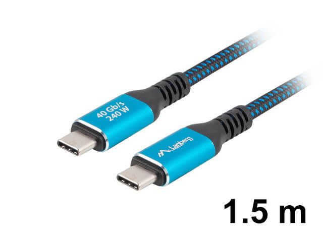 Cablu USB-C 4.0, 1.5m, 8K 60Hz, 240W incarcare, Lanberg