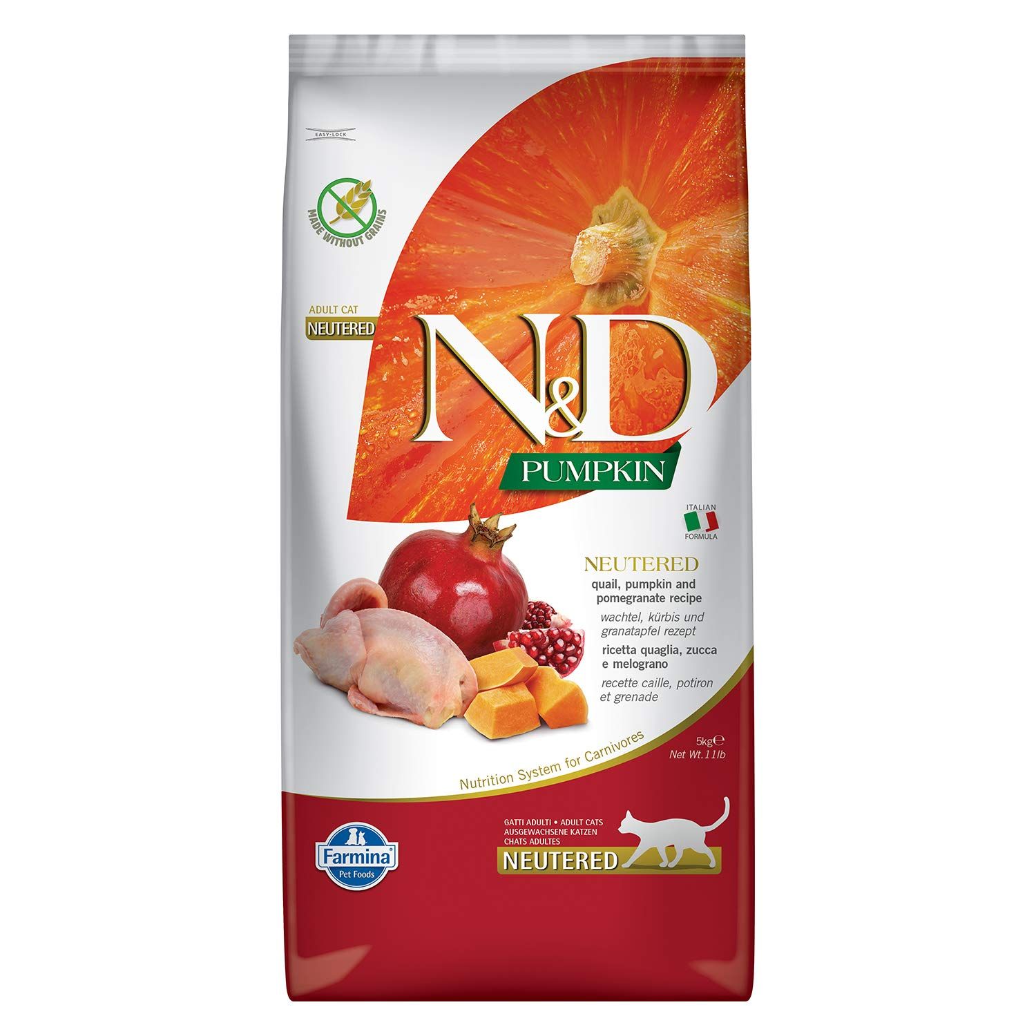 FARMINA Pumpkin N&D Neutered Quail - dry cat food - 5kg