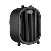 Heater. 2 Heating Levels (1000W/2000W). One Normal Wind Setting. Over heating protection. Tip-over switch protection. Adjustable Thermostat.