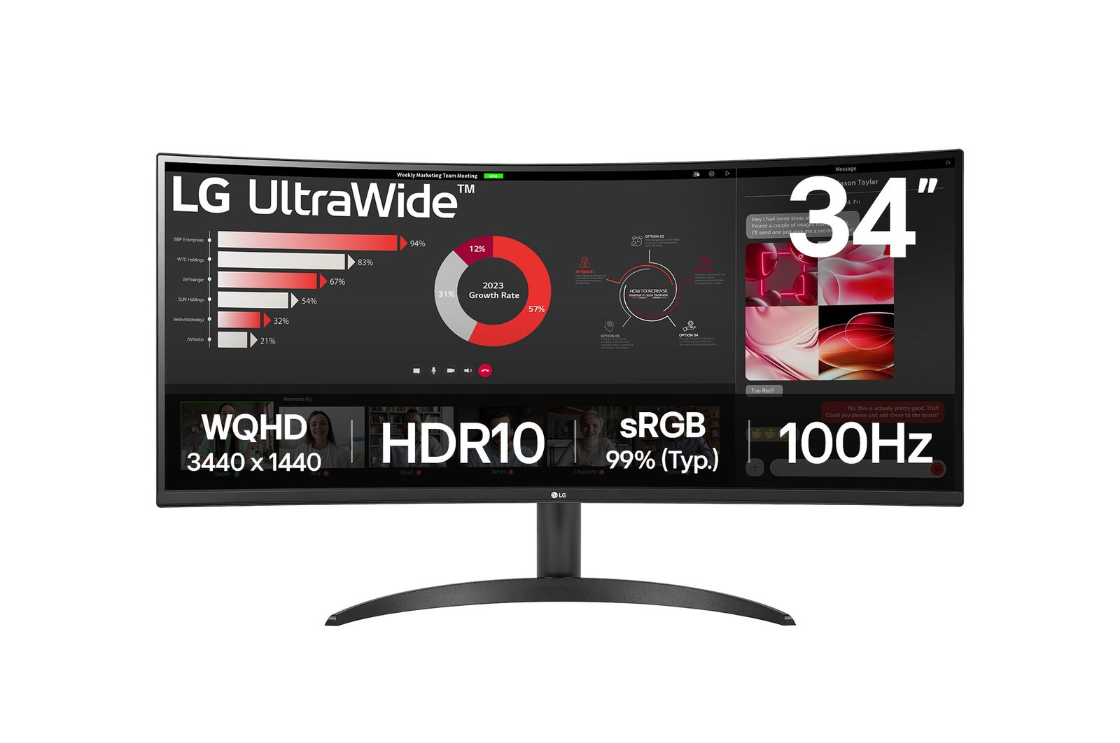 LG LG 34WR50QK-B computer monitor 86.4 cm (34 ) 3440 x 1440 pixels Wide Quad HD Black