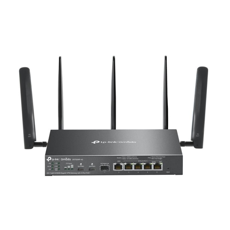 TP-LINK TP-Link ER706WP-4G Router 4G+ Cat 6 SIMx2 WiFi AX3000 5xGE WAN/LAN (4xPoE+) 1xSFP