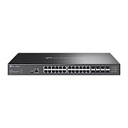 TP-LINK Omada 24-Port 10GBASE-T L2+ Managed Switch with 8 10GE SFP+ Slots PORT: 24× 10G RJ45 Ports, 8× 10G SFP+ Slots, RJ45/USB Type C Console Port SPEC: 1U 19-inch Rack-mountable Steel Case FEATURE: Integration with Omada SDN Controller, Static Routing, DHCP Server, OAM, DDM, 802.1Q VLAN, QinQ