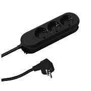 Prelungitor Bachmann SMART 3xCEE7/3, fara intrerupator, lungime cablu 3m, H05VV-F 3G1.5 negru, nedemontabil