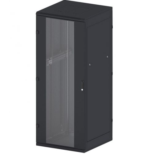 Rack de podea 19 Triton 27U 600x1000mm usa fata sticla panouri laterale/spate detasabile sectiuni pentru ventilatie activa, sectiuniacces cabluri sus/jos/spate IP20 negru