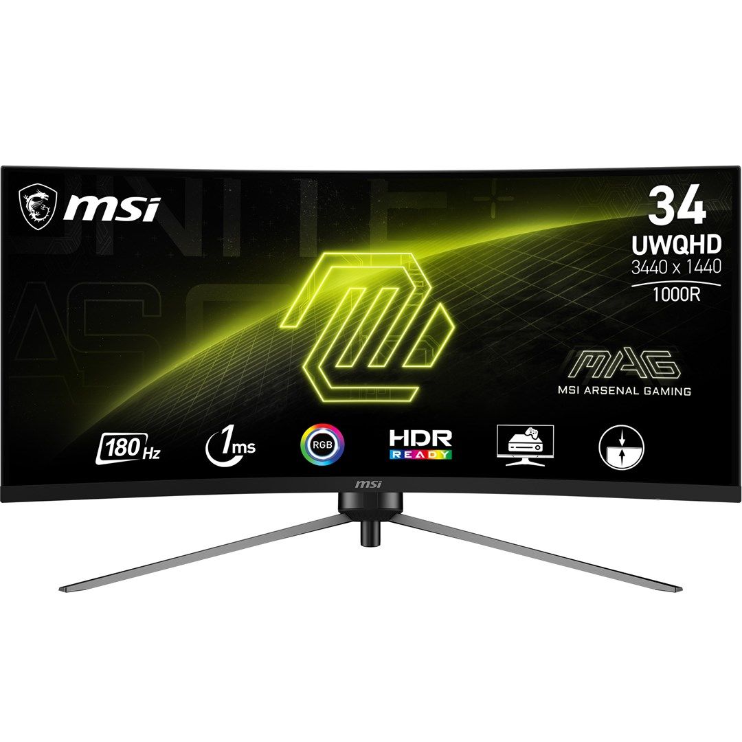 Curved gaming monitor MSI MAG 345CQRDE 34  - Flat screen - 86.4 cm