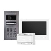 Hikvision DS-KIS704EY-ACW2/Kit video interfon HD cu 2 fire din aluminiu