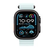 Apple Watch 49mm Ice Blue Ocean Band Extension - Black Titanium Finish