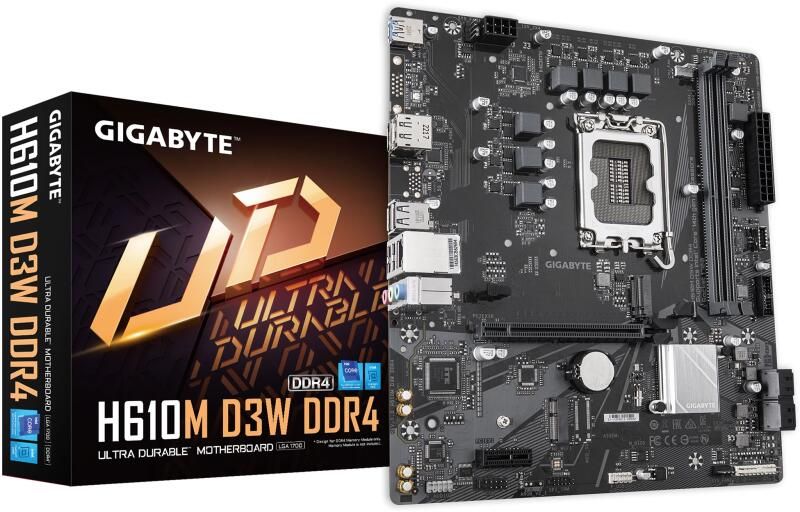 Motherboard Gigabyte H610M D3W DDR4  Intel H610  LGA1700  2xDDR4  mATX