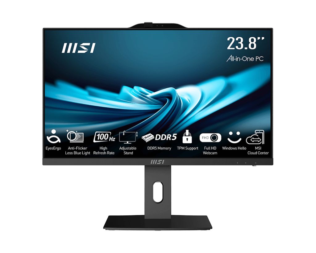 All-In-One MSI PRO AP242P 14M-649XEU, 23.8 inch 1920 x 1080, Intel i5-14400 (10 C / 16 T, 1.8 GHz - 4.7 GHz, 20 MB cache), 16 GB RAM, 512 GB SSD, Intel UHD Graphics 730, Windows 11 Pro