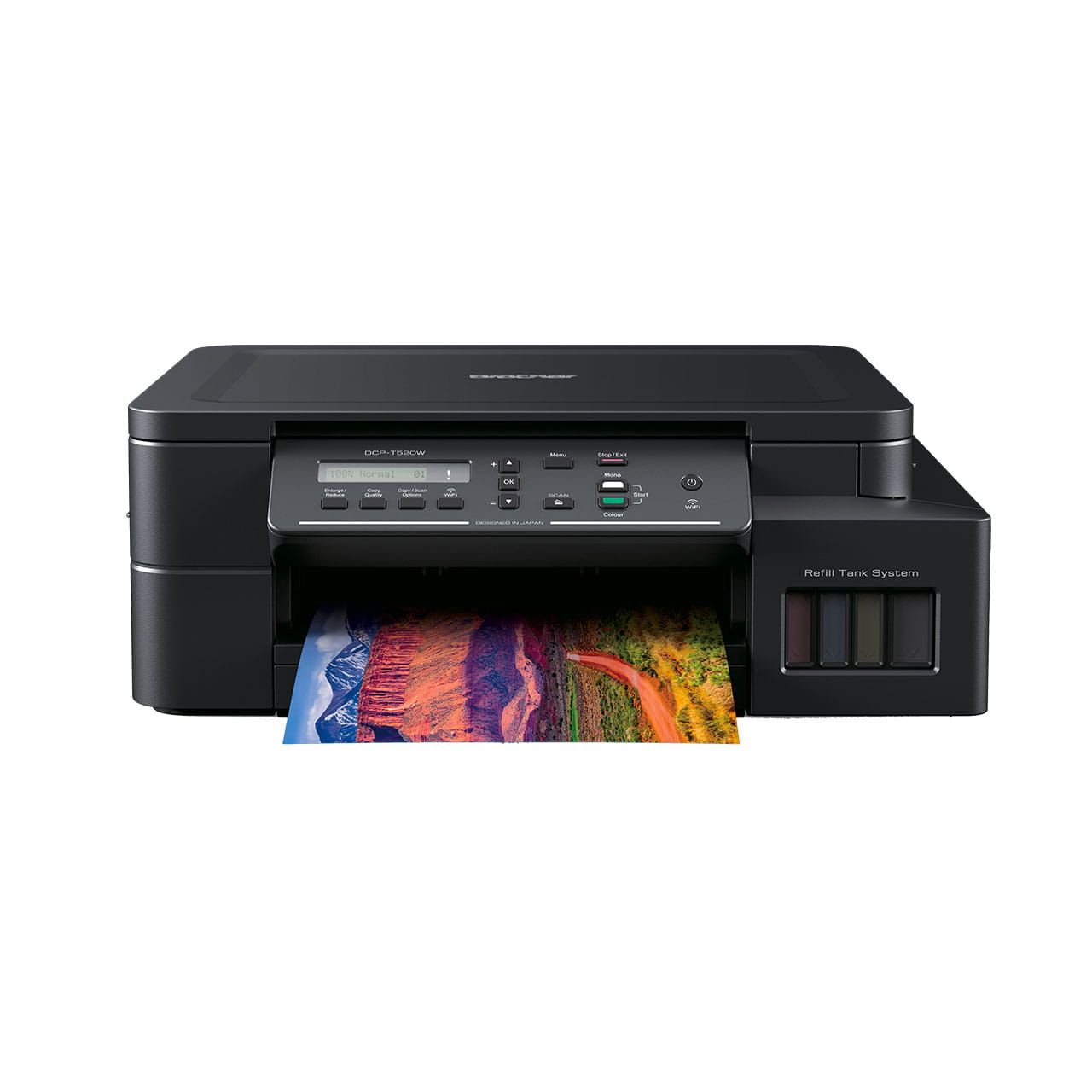 Imprimanta multifunctionala inkjet ciss color Brother DCP-T520W, A4, USB 2.0, Wi-Fi, 17 ppm negru, 9 ppm color