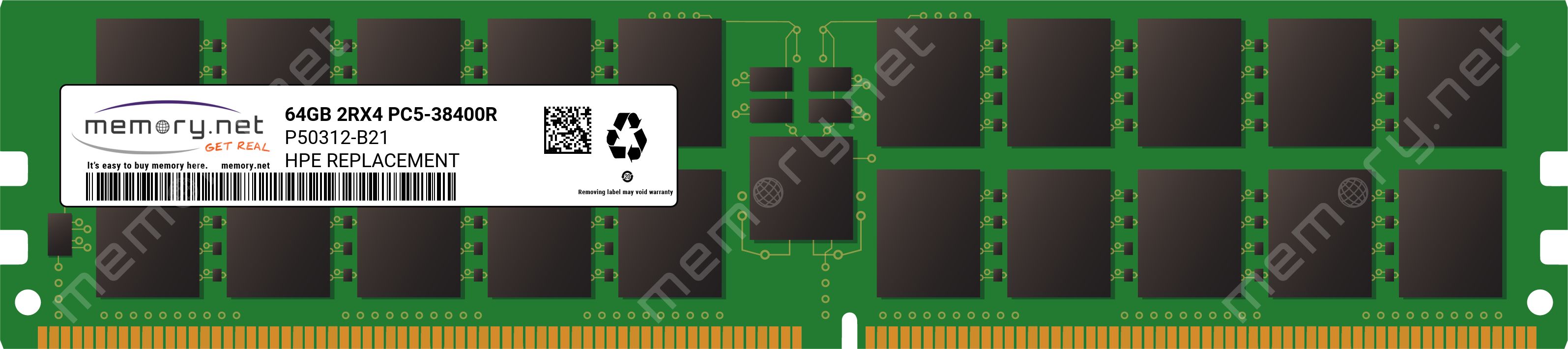 HPE 64GB (1x64GB) Dual Rank x4 DDR5-4800 CAS-40-39-39 EC8 Registered Smart Memory Kit