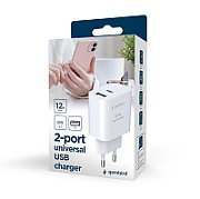 GEMBIRD 2-port universal USB charger A+C 2.4 A white