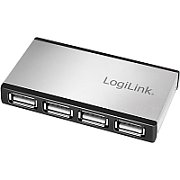 HUB extern LOGILINK, porturi USB: USB-A 2.0 x 4, conectare prin USB, aluminiu, argintiu,  UA0404  (timbru verde 0.18 lei)