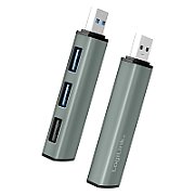 HUB extern LOGILINK, porturi USB: USB-A 3.0 x 3, conectare prin USB-A, aluminiu, prot. supracurent, supratensiune, gri,  UA0395  (timbru verde 0.18 lei)