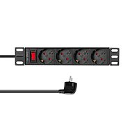 PDU LOGILINK 1U pt. rack 10 inch, 4 prize Schuko, intrare Schuko, max 16 A, ON/OFF, IP20, 2 m, negru,  PDU4B01  (timbru verde 0.8 lei)