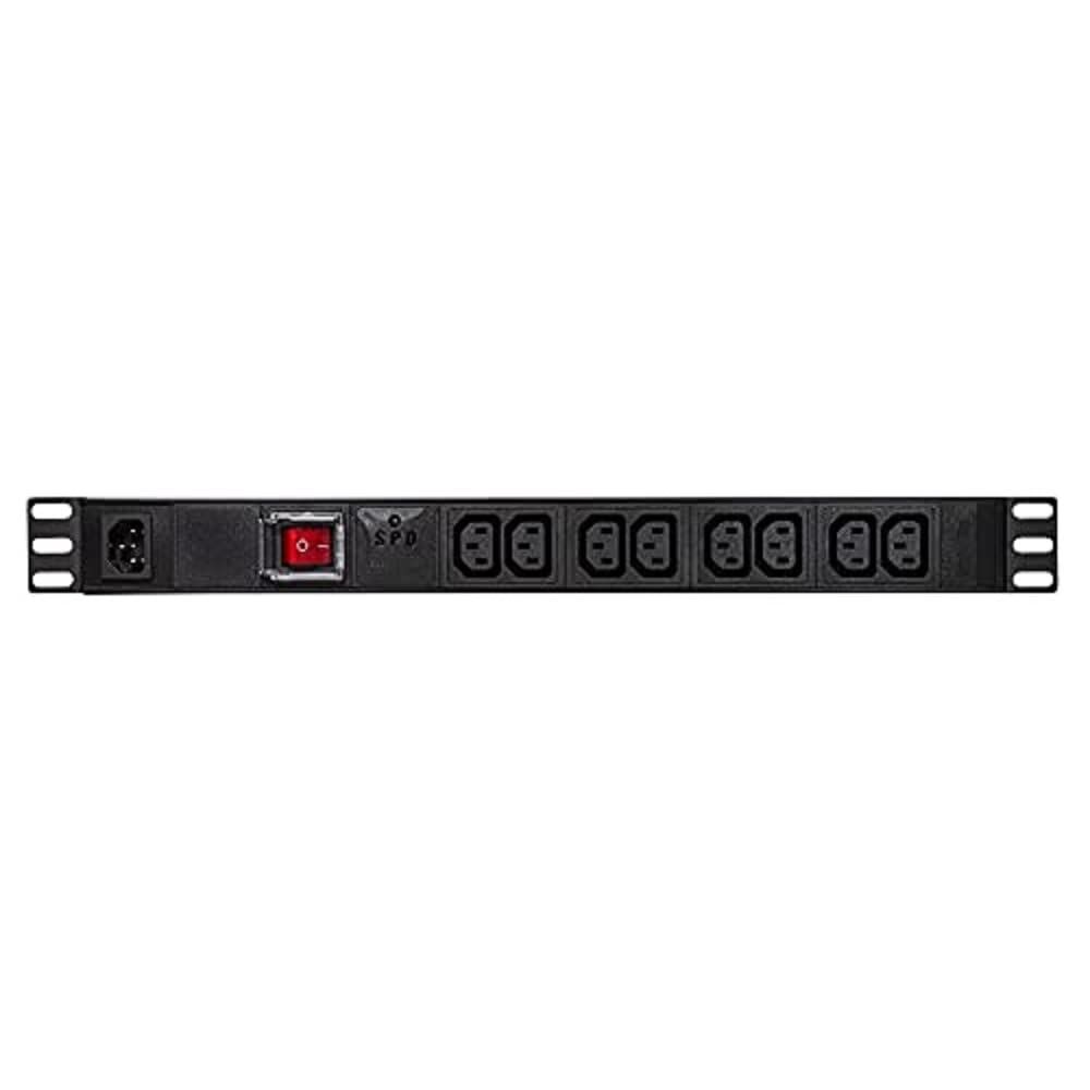 PDU LOGILINK 1U pt. rack 19 inch, 8 prize IEC, intrare IEC, max 10 A, protectie supratensiune, ON/OFF, IP20, negru,  PDU8A02  (timbru verde 0.8 lei)
