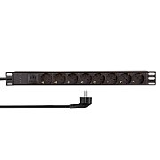 PDU LOGILINK 1U pt. rack 19 inch, 8 prize Schuko, intrare Schuko, max 16 A, prot. suprasarcina, IP20, 2 m, negru,  PDU8C04  (timbru verde 0.8 lei)