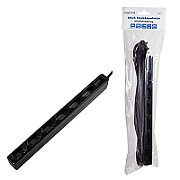 PRELUNGITOR LOGILINK, Euro skt x 6, cablu 3G 1.0mm2, 230 V/7.5 A, 50 Hz, max. 1700 W, IP20, 1.5m, negru,  LPS231B  (timbru verde 0.8 lei)