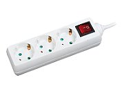 PRELUNGITOR LOGILINK, Schuko x 3, cablu 3G 1.5mm2, 230 V/16 A, 50 Hz, max. 3500 W, buton intrerupator iluminat, IP20, 1.4m, alb,  LPS206  (timbru verde 0.8 lei)