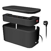 PRELUNGITOR LOGILINK, Schuko x 5, conectare prin Schuko (T), cutie management cabluri, 16 A, 2xUSB-A, 1xUSB-C, protectie IP20, negru,  LPS282U  (timbru verde 2 lei)