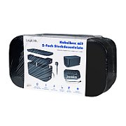 PRELUNGITOR LOGILINK, Schuko x 5, conectare prin Schuko (T), cutie management cabluri, 16 A, 2xUSB-A, 1xUSB-C, protectie IP20, negru,  LPS282U  (timbru verde 2 lei)