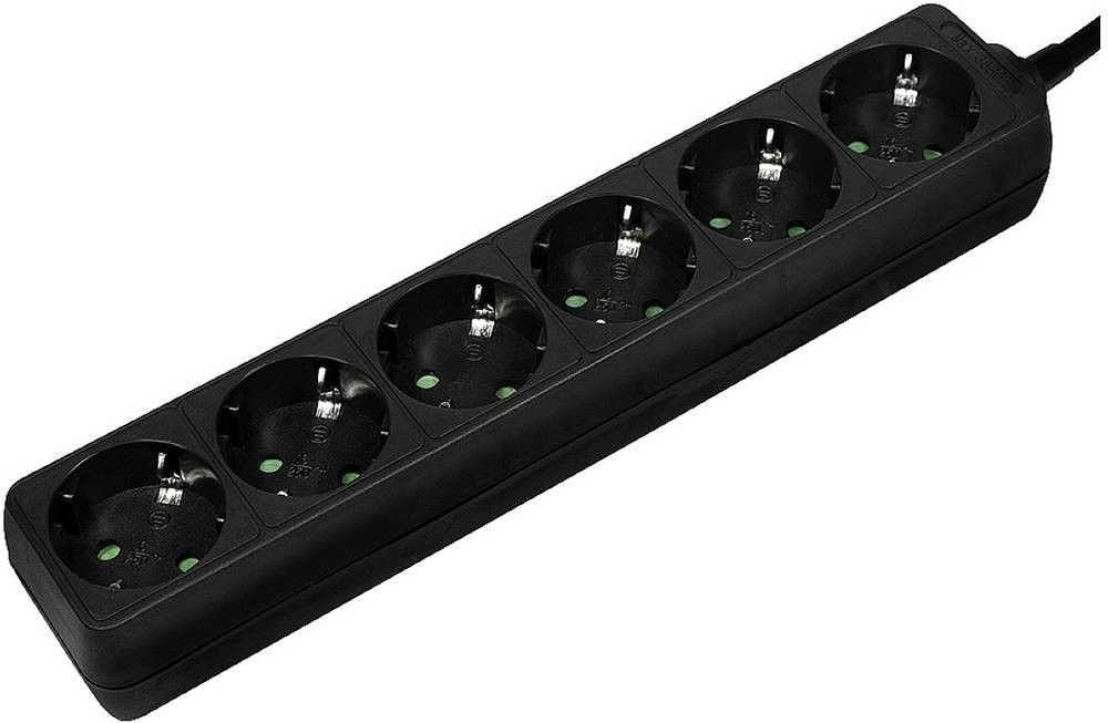 PRELUNGITOR LOGILINK, Schuko x 6, cablu 3G 1.5mm2, 230 V/16 A, 50 Hz, max. 3500 W, IP20, 1.5m, negru,  LPS238B  (timbru verde 0.8 lei)