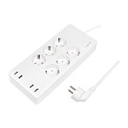 PRELUNGITOR LOGILINK, Schuko x 6, conectare prin Schuko (T), Wi-Fi, 10 A, 4xUSB-A, compatibil Tuya, cablu 1.8m, protectie IP20, supracurent, supratensiune, supraincalzire, scurtcircuit, alb,  SH0105  (timbru verde 0.8 lei)