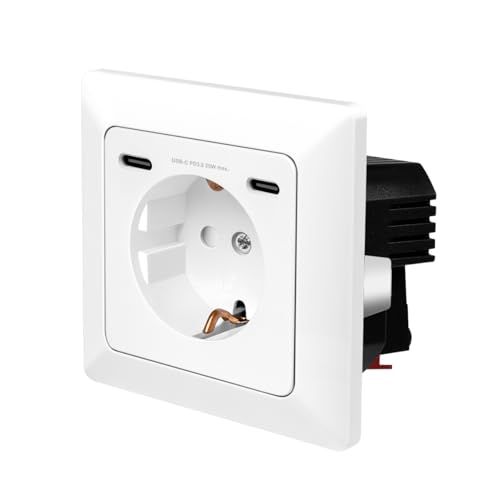 PRIZA LOGILINK, pentru perete, Schuko x 1, 2xUSB-C PD 25W , 230V AC, 50 Hz, 16A, protectie IP20, adancime 29.5mm, alb,  PA0331  (timbru verde 0.18 lei)