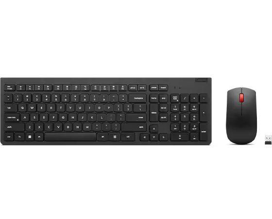 Lenovo Essential Wireless Combo Keyboard & Mouse Gen2 Black Battery Life: Up to 15 months battery life for keyboard(may vary based on usage) Up to 18 months battery life for mouse (may vary based on usage) Mouse Sensor: Optical Sensor Scrolling: 2-way scrolling (Up, Down) Packed Dimensions (L x