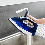 Fier de calcat Tefal Express Steam FV2838E0, 2400W, jet de abur 180 g/min, abur variabil 0-40 g/min, 270 ml, functie anticalcar, alb/albastru