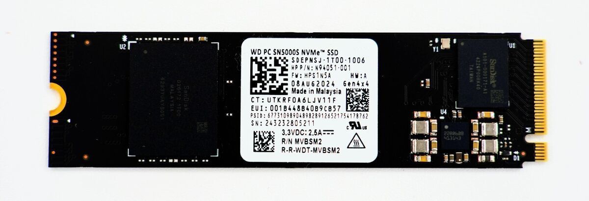WD SSD 512GB WD SN5000S PCIe 4.0 NVMe M.2 2280