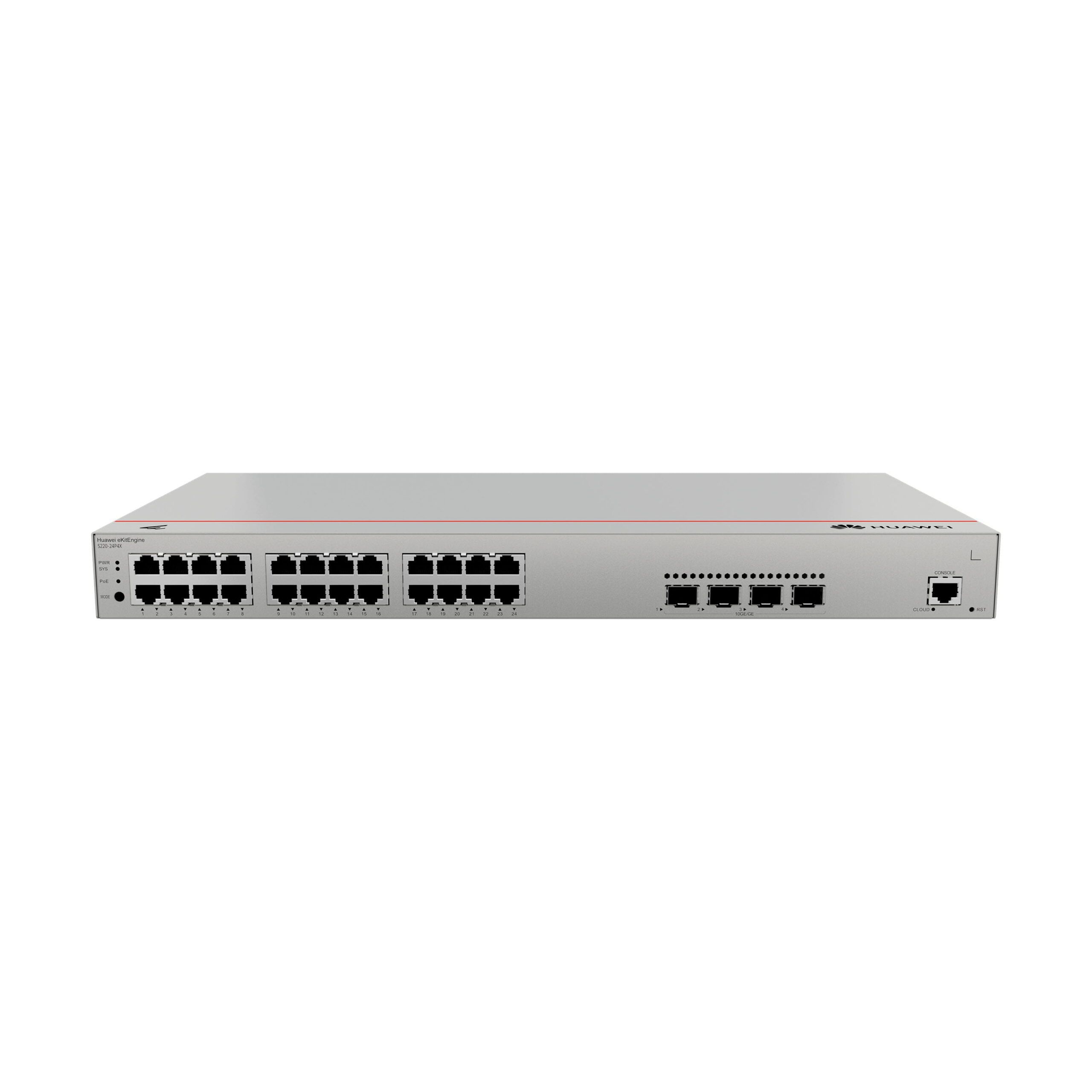 HUAWEI eKitEngine S220-24x10/100/1000BASE-T ports 400W PoE+ 4x10GE SFP+ ports built-in AC power