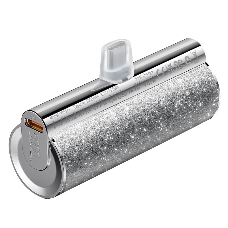 POWER BANK USB 5000MAH/SILVER LIPSTICK-C W0573S...