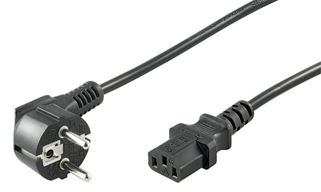 PC power cable 10m CEE 7/7 male 90° to IEC320-C13 female, black
- H03VV-F3G 0.75mm² copper conductor, max. 10
Packaging: bulk 1 pc.