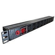 Priză de rack 19 inch, PDU 1U, 8 posturi C13, Eco Xcab
