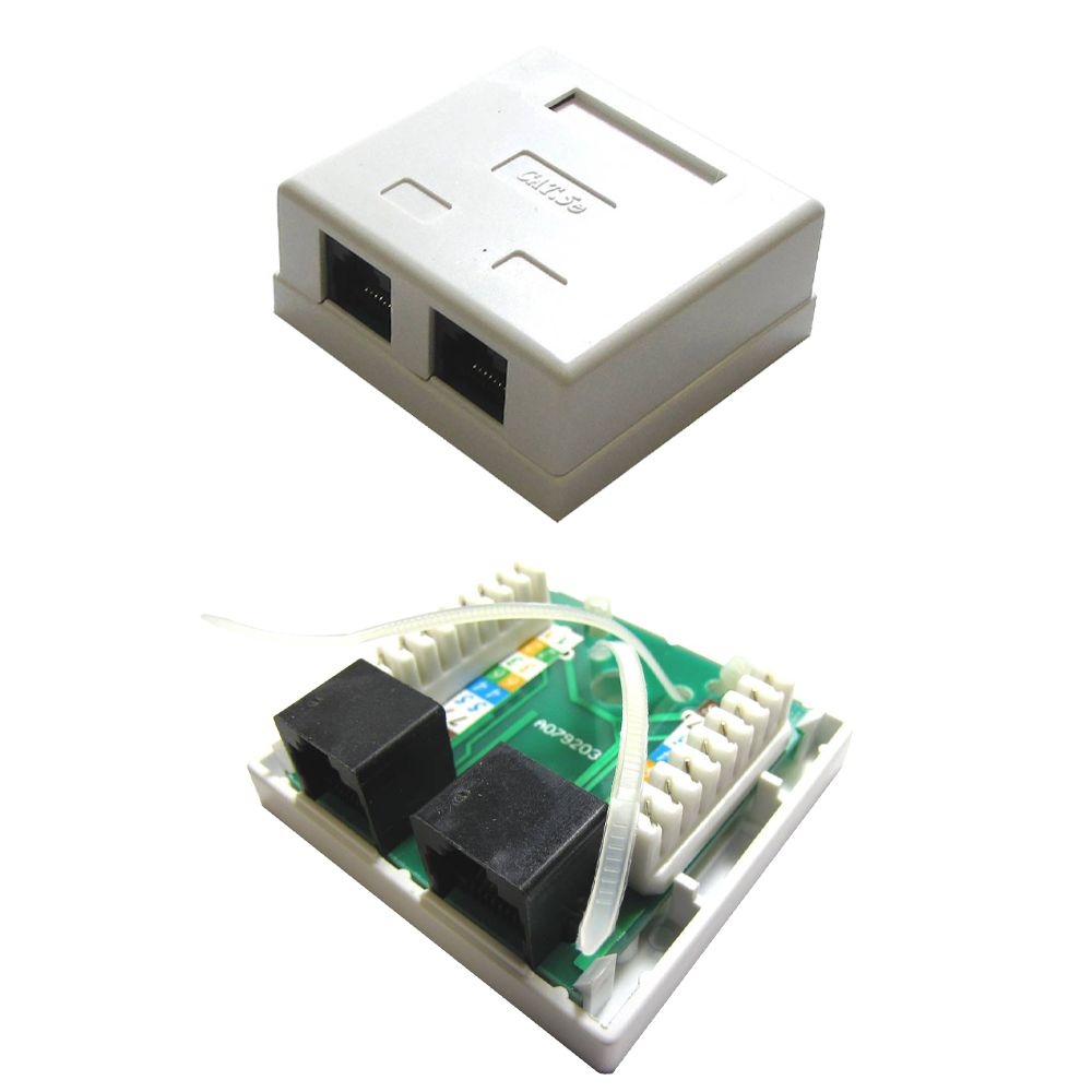 Priză de rețea dublă aplicată, UTP cat 5e RJ-45