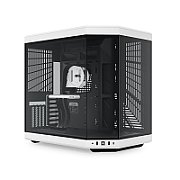 Y70, Dual Chamber, Mid-Tower, ATX, Sticla Securizata lateral/fata, riser PCIe inclus, Negru/Alb