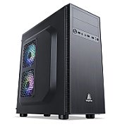 Carcasa Segotep BS Plus neagra, SPCC Steel (0.7mm) ATX Mid Tower, fara sursa (tip ATX, montata sus), interior vopsit negru, 2x 5.25” (extern), 2x3.5” (intern), 3x2.5” (intern), fata – 1x 120mm fans (optional), spate – 1x 120mm fan (inclus),