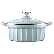 BUYDEEM Enameled Cast Iron Dutch Oven 2,9L, model CP521, color White Blue