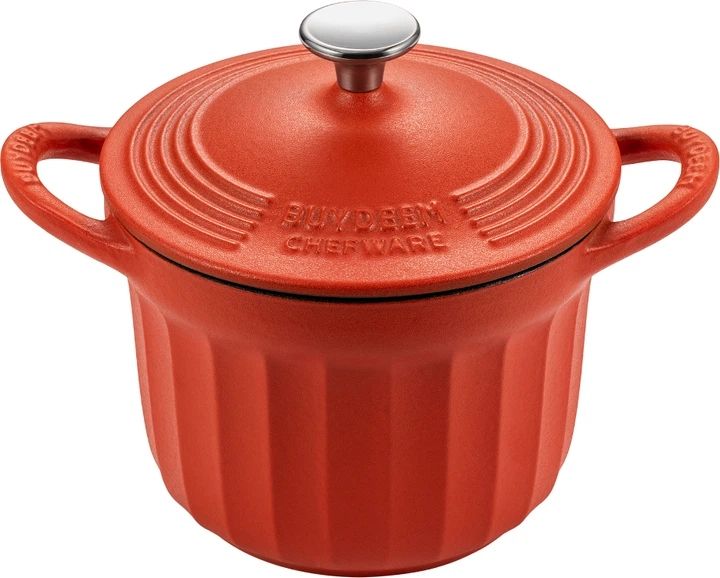 BUYDEEM Enameled Cast Iron Dutch Oven, model CP541, color Koi Red