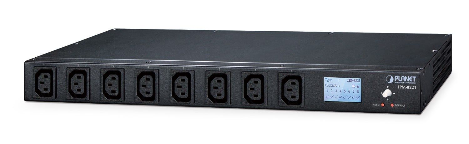 PLANET IP-based 8-port Switched unități de distribuție a energiei electrice (PDU) 8 ieșire(i) AC 1U Negru