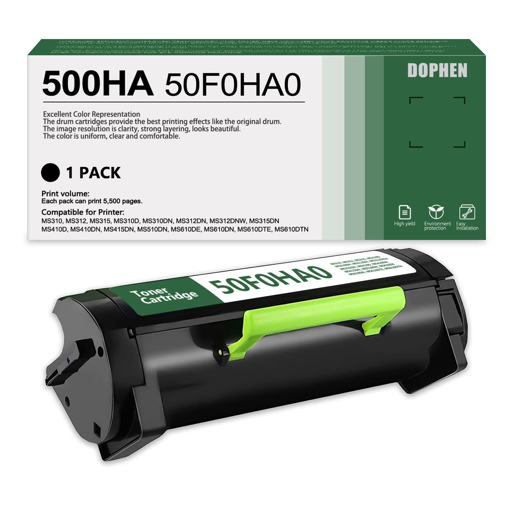 Cartus toner Lexmark 50F0HA0 ,Negru ,5 000 pagini ,Original (50F0HA0) 