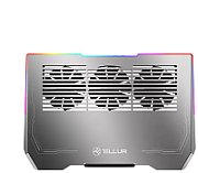 Cooler laptop Tellur Shade, pentru laptpori cu dimensiunea de 17 , 3 ventilatoare, conexiune USB-A sau USB-C plug and play, iluminare RGB LED, gri