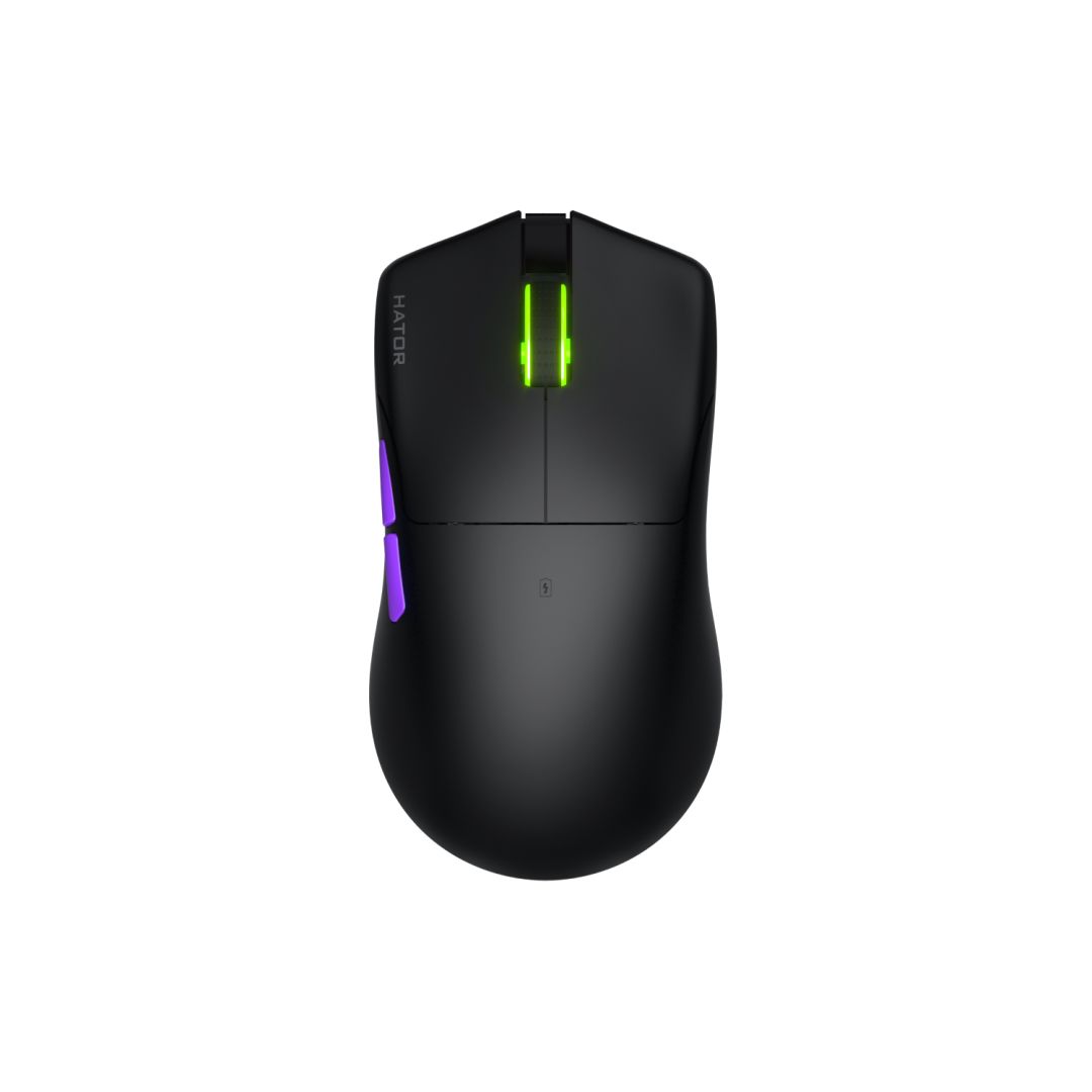 Mouse gaming wireless Hator Pulsar 3 ULTRA 8K+4K, polling rate pana la 8000Hz, senzor Optical PixArt PAW 3950, rezolutie maxima 30000 DPI, switch HATOR® Optical 100M, side switch Kailh 3M, durata de viata baterie in wireless mode pana la 180 de ore, negru