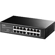 Cudy CUDY 16-Port Gigabit Light Managed Switch, 16 Gigabit RJ45 Ports, Rack- mountable Steel Case(Rack-Mount kits included), Power Saving, Plug & Play, Managed/VLAN/Extend working mode  DIP switch, Local management via WEB GUI, support STP/RSTP, 802.1Q/Port Based/Voice VLAN, Static Link Aggregation