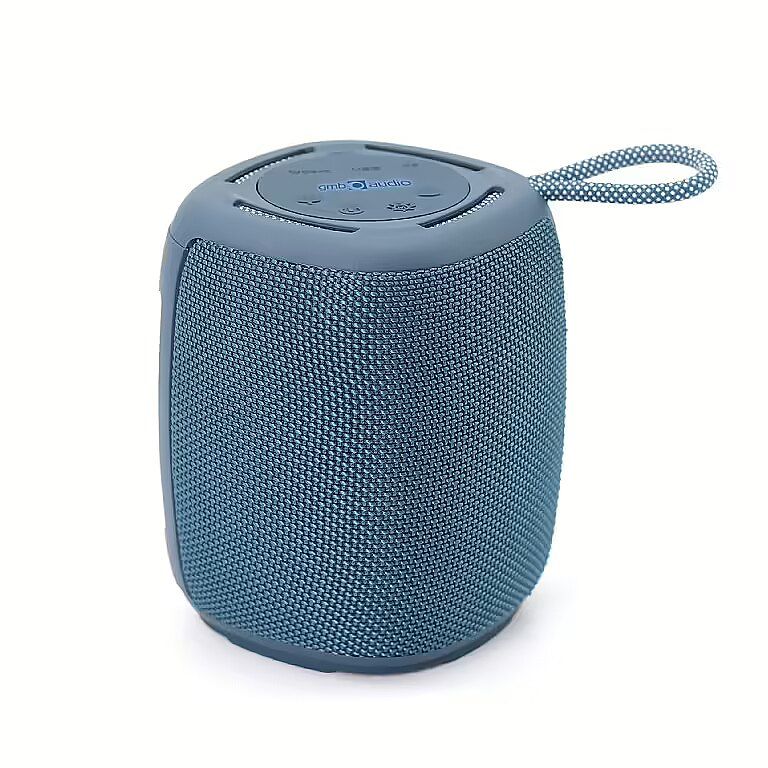 BOXE GEMBIRD portabile bluetooth, RMS:   5W, baterie 1200mAh, microSD, USB, FM-radio, LED light, BT v5.1, 111x111x134mm, 530 grame, blue,  SPK-BT-LED-03-B  (timbru verde 0.03 lei)