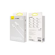 CABLU alimentare si date Baseus Superior (SUPERVOOC), pt. smartphone, USB la USB Type-C , 65W, 1m, alb  CAYS000902  (timbru verde 0.18 lei) - 6932172612894