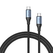 Cablu alimentare si date Vention, USB Type-C (T) la USB Type-C (T), 1m, 40 Gbps, 5A, TPE + braided, negru,  TAVHF  (timbru verde 0.08 lei) -6922794769069
