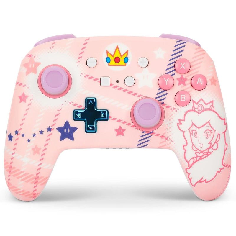 CONTROLLER PowerA, fara fir, pentru Nintendo Switch/ OLED/ Lite, Princess Peach Plaid,  NSGP0255-01  (timbru verde 1 leu)